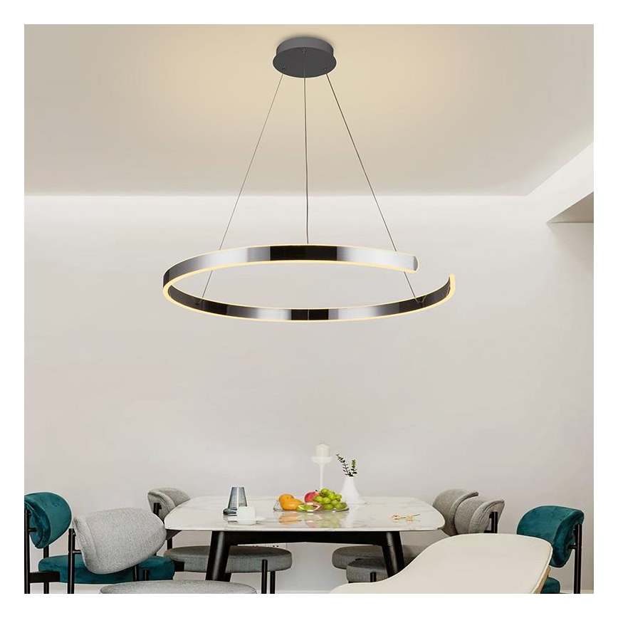 LED Żyrandol ściemnialny na lince LED/100W/230V 3000-6500K śr. 80 cm + zdalne sterowanie