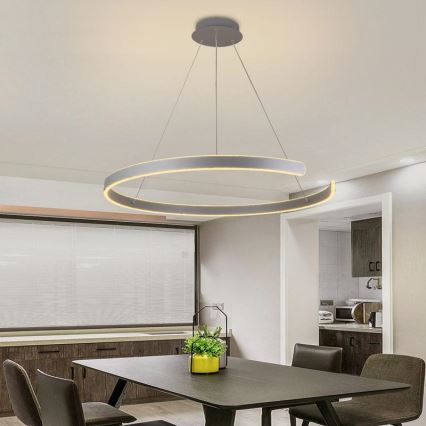 LED Żyrandol ściemnialny na lince LED/100W/230V 3000-6500K śr. 80 cm + zdalne sterowanie