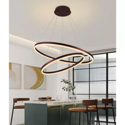 LED Żyrandol ściemnialny na lince LED/100W/230V 3000-6500K śr. 80 cm + zdalne sterowanie