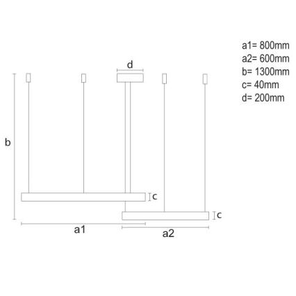 LED Żyrandol ściemnialny na lince LED/100W/230V 3000-6500K + zdalne sterowanie