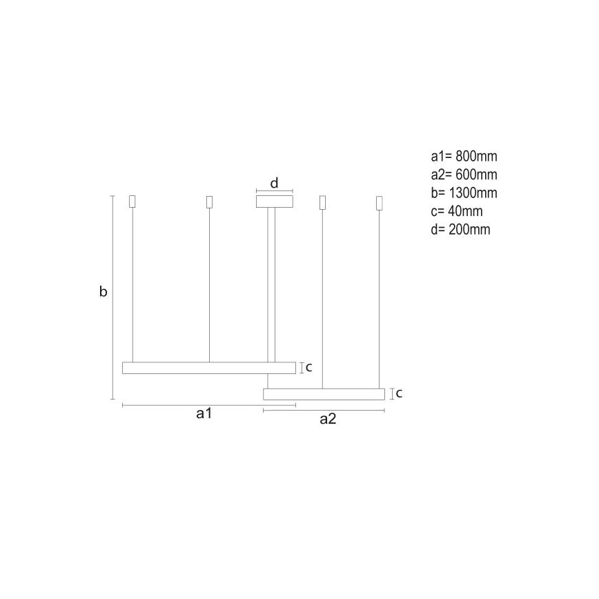 LED Żyrandol ściemnialny na lince LED/100W/230V 3000-6500K + zdalne sterowanie