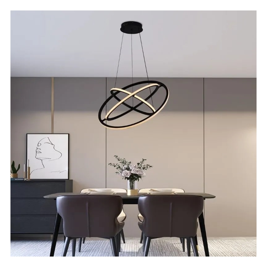 LED Żyrandol ściemnialny na lince LED/105W/230V 3000-6500K śr. 60 cm + zdalne sterowanie