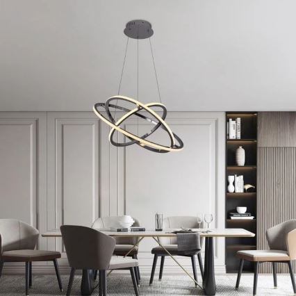 LED Żyrandol ściemnialny na lince LED/105W/230V 3000-6500K śr. 60 cm + zdalne sterowanie