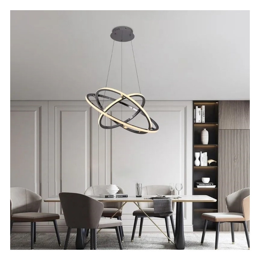LED Żyrandol ściemnialny na lince LED/105W/230V 3000-6500K śr. 60 cm + zdalne sterowanie