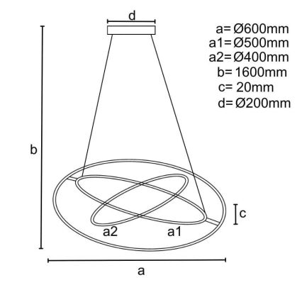 LED Żyrandol ściemnialny na lince LED/105W/230V 3000-6500K śr. 60 cm + zdalne sterowanie