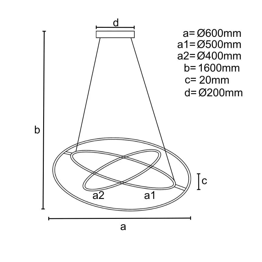 LED Żyrandol ściemnialny na lince LED/105W/230V 3000-6500K śr. 60 cm + zdalne sterowanie