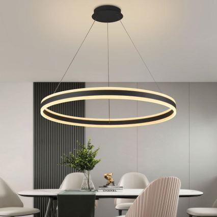 LED Żyrandol ściemnialny na lince LED/110W/230V 3000-6500K śr. 80 cm + zdalne sterowanie