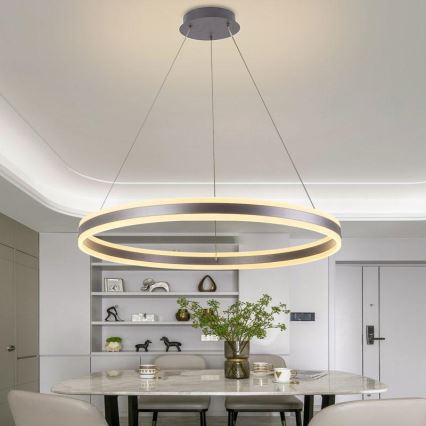 LED Żyrandol ściemnialny na lince LED/110W/230V 3000-6500K śr. 80 cm + zdalne sterowanie