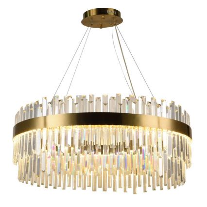 LED Ściemnialny żyrandol kryształowy na lince LED/110W/230V 3000-6500K złoty + pilot zdalnego sterowania