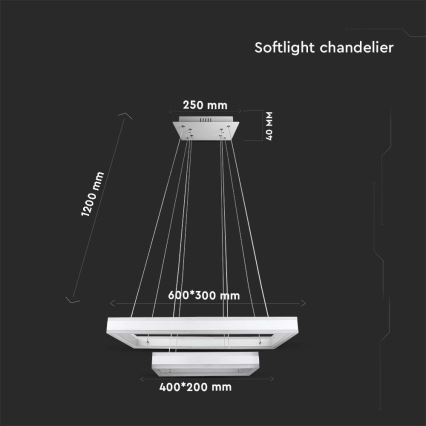 LED Żyrandol ściemnialny na lince LED/113W/230V 3000K biały