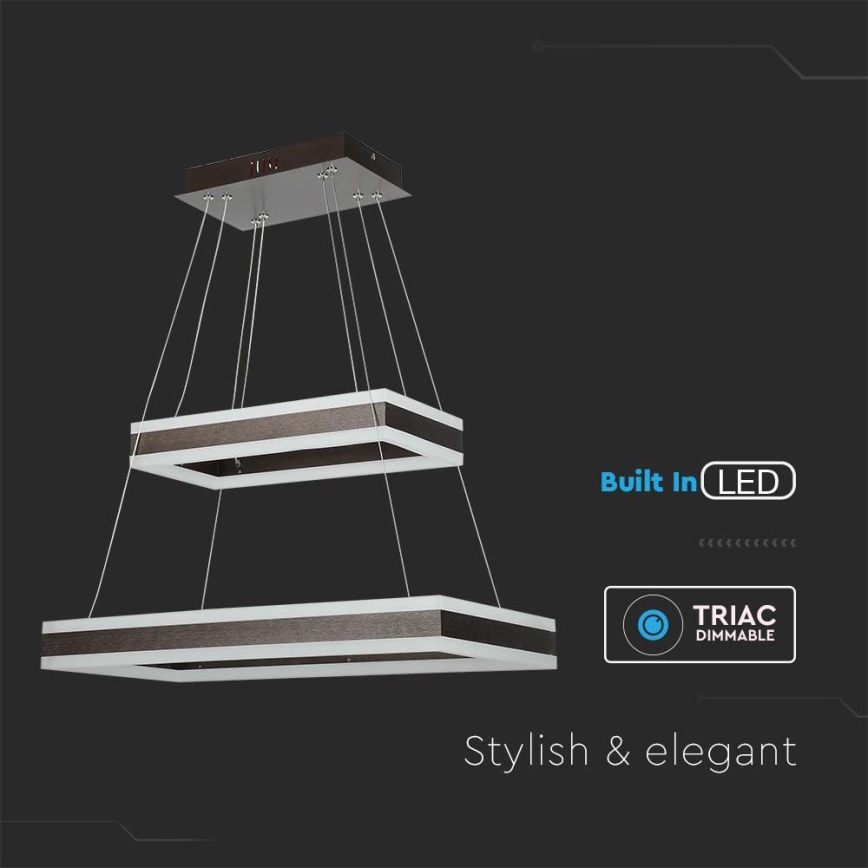LED Żyrandol ściemnialny na lince LED/113W/230V 3000K brązowy