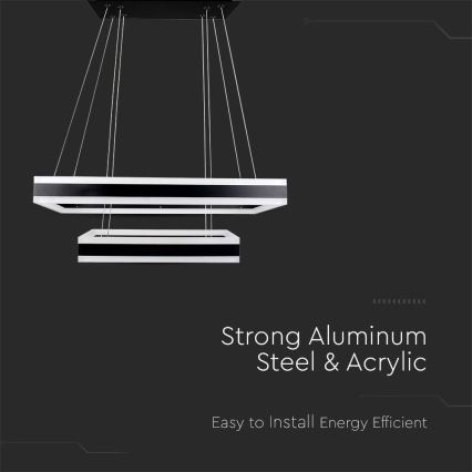 LED Żyrandol ściemnialny na lince LED/113W/230V 3000K czarny