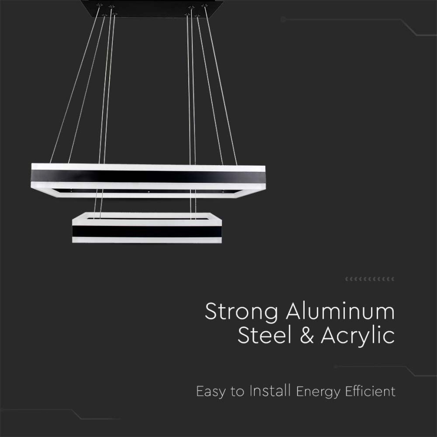 LED Żyrandol ściemnialny na lince LED/113W/230V 3000K czarny