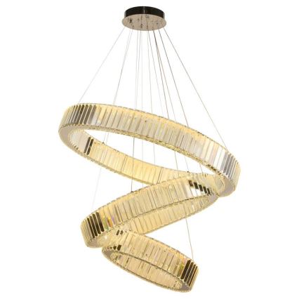 LED Ściemnialny kryształowy żyrandol na lince LED/115W/230V 3000-6500K chrom błyszczący + zdalne sterowanie