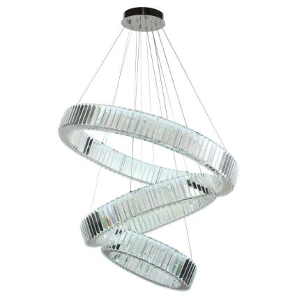 LED Ściemnialny kryształowy żyrandol na lince LED/115W/230V 3000-6500K chrom błyszczący + zdalne sterowanie