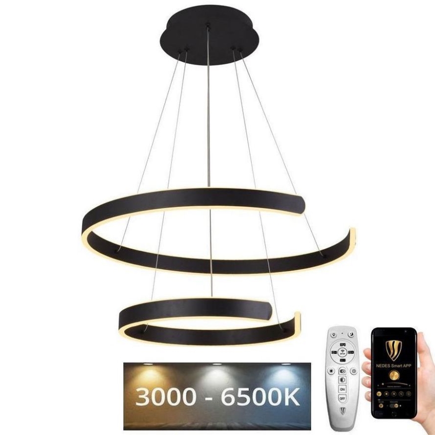 LED Żyrandol ściemnialny na lince LED/120W/230V 3000-6500K śr. 60 cm + zdalne sterowanie