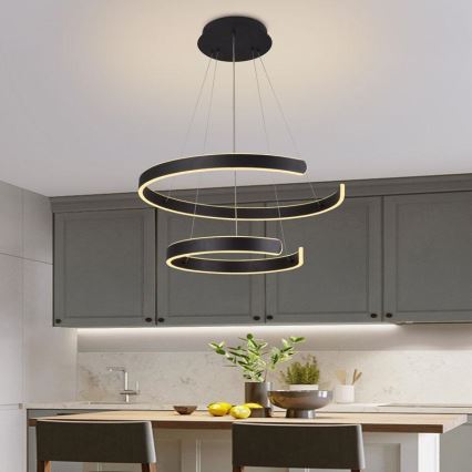 LED Żyrandol ściemnialny na lince LED/120W/230V 3000-6500K śr. 60 cm + zdalne sterowanie