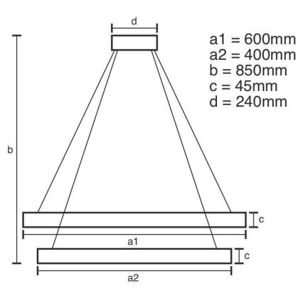 LED Żyrandol ściemnialny na lince LED/120W/230V 3000-6500K śr. 60 cm + zdalne sterowanie