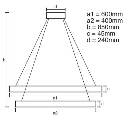 LED Żyrandol ściemnialny na lince LED/120W/230V 3000-6500K śr. 60 cm + zdalne sterowanie
