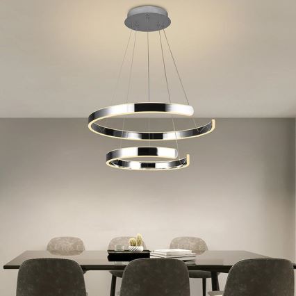 LED Żyrandol ściemnialny na lince LED/120W/230V 3000-6500K śr. 60 cm + zdalne sterowanie