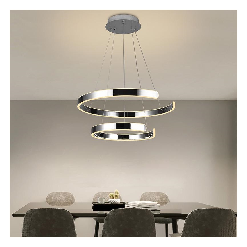 LED Żyrandol ściemnialny na lince LED/120W/230V 3000-6500K śr. 60 cm + zdalne sterowanie