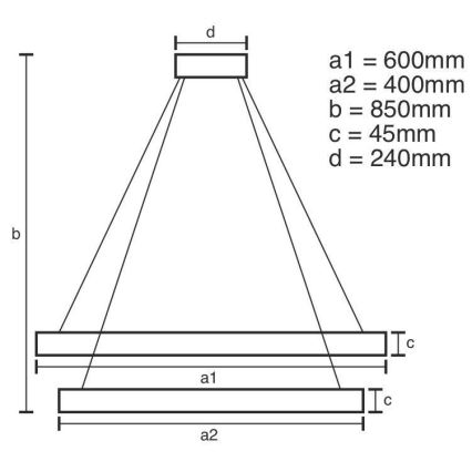 LED Żyrandol ściemnialny na lince LED/120W/230V 3000-6500K śr. 60 cm + zdalne sterowanie