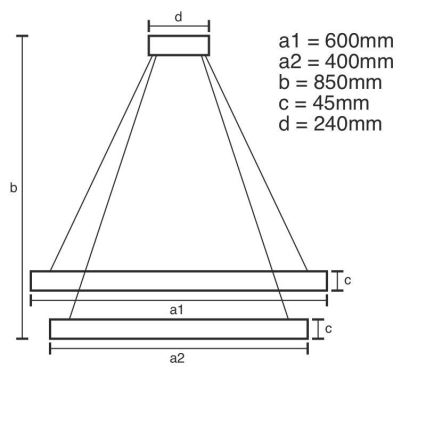 LED Żyrandol ściemnialny na lince LED/120W/230V 3000-6500K śr. 60 cm + zdalne sterowanie