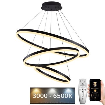 LED Żyrandol ściemnialny na lince LED/125W/230V 3000-6500K śr. 80 cm + zdalne sterowanie