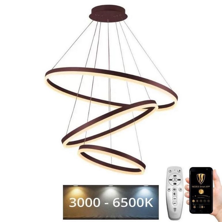 LED Żyrandol ściemnialny na lince LED/125W/230V 3000-6500K śr. 80 cm + zdalne sterowanie