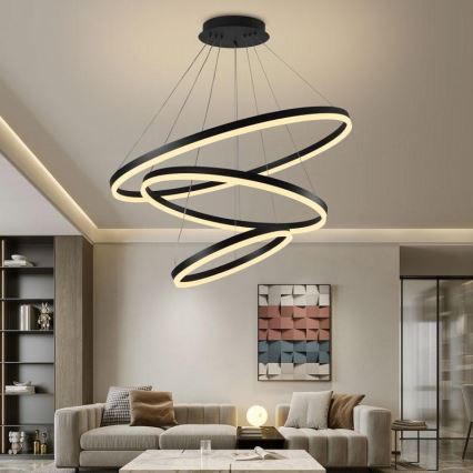 LED Żyrandol ściemnialny na lince LED/125W/230V 3000-6500K śr. 80 cm + zdalne sterowanie