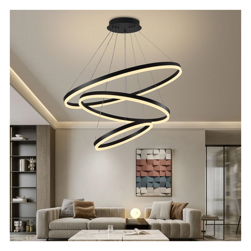 LED Żyrandol ściemnialny na lince LED/125W/230V 3000-6500K śr. 80 cm + zdalne sterowanie