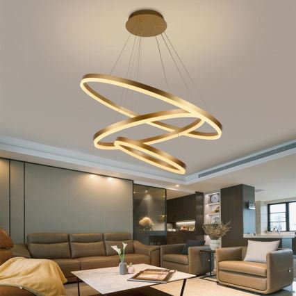LED Żyrandol ściemnialny na lince LED/125W/230V 3000-6500K śr. 80 cm + zdalne sterowanie