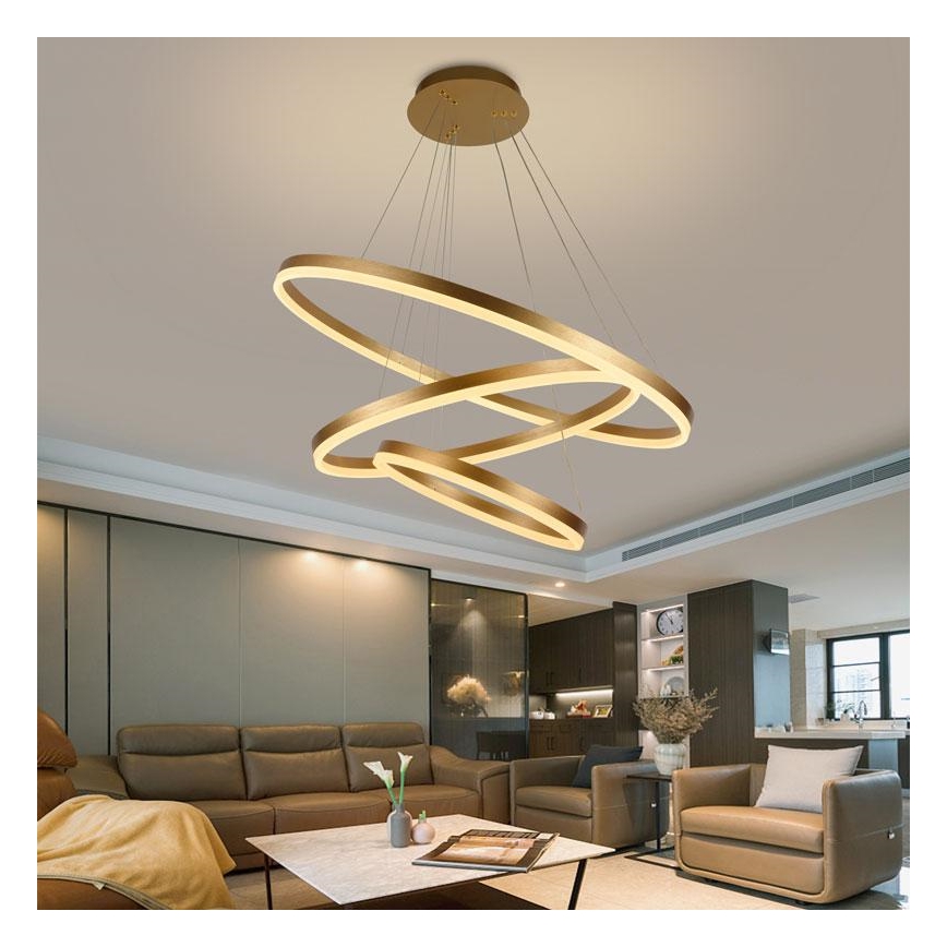 LED Żyrandol ściemnialny na lince LED/125W/230V 3000-6500K śr. 80 cm + zdalne sterowanie