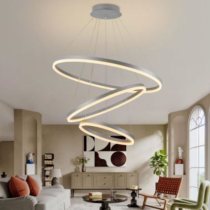 LED Żyrandol ściemnialny na lince LED/125W/230V 3000-6500K śr. 80 cm + zdalne sterowanie
