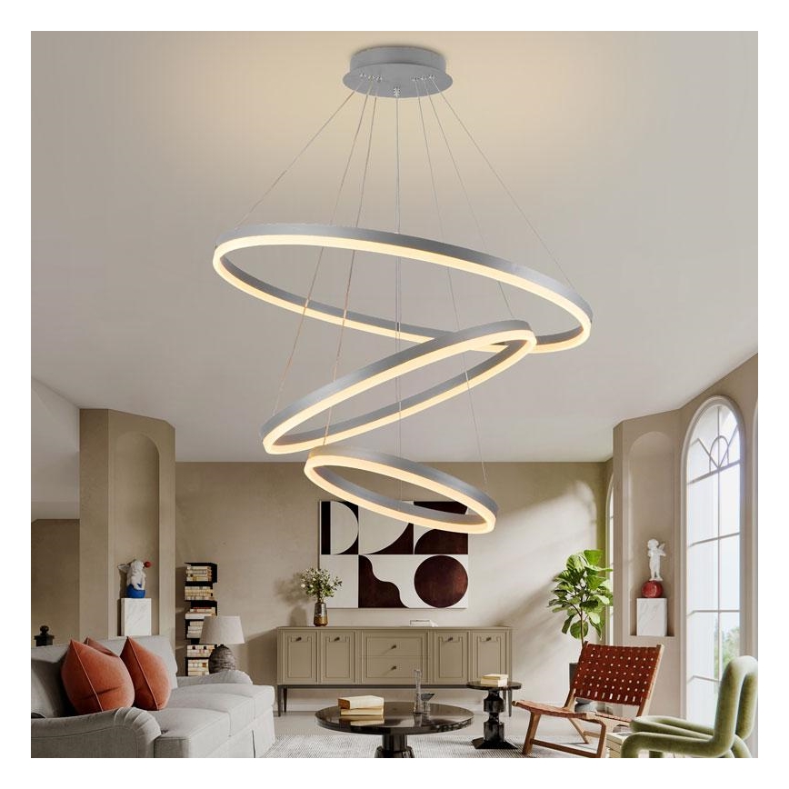 LED Żyrandol ściemnialny na lince LED/125W/230V 3000-6500K śr. 80 cm + zdalne sterowanie
