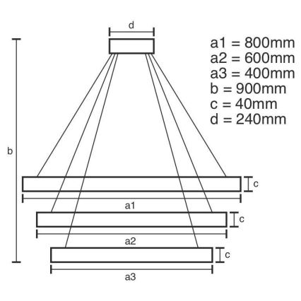 LED Żyrandol ściemnialny na lince LED/125W/230V 3000-6500K śr. 80 cm + zdalne sterowanie