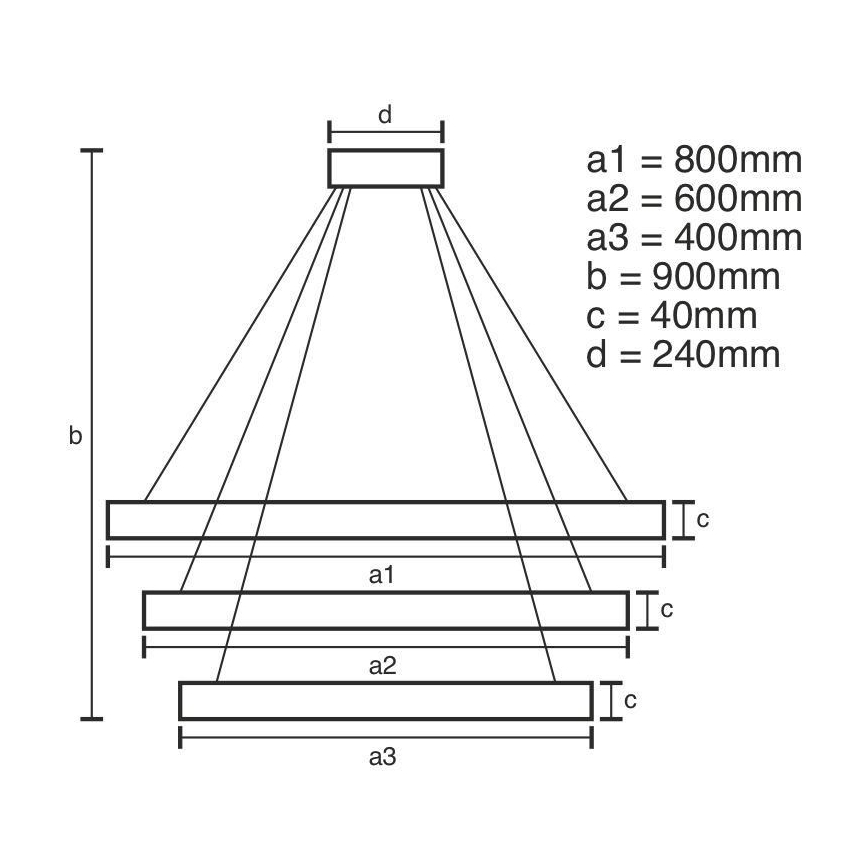 LED Żyrandol ściemnialny na lince LED/125W/230V 3000-6500K śr. 80 cm + zdalne sterowanie