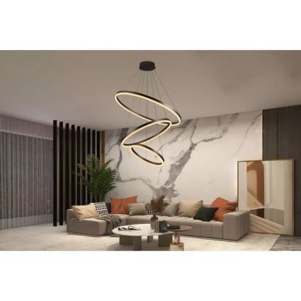 LED Żyrandol ściemnialny na lince LED/125W/230V 3000-6500K śr. 80 cm + zdalne sterowanie