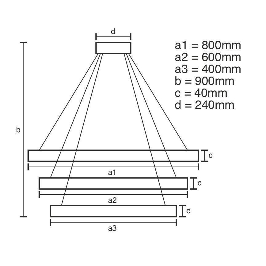 LED Żyrandol ściemnialny na lince LED/125W/230V 3000-6500K śr. 80 cm + zdalne sterowanie