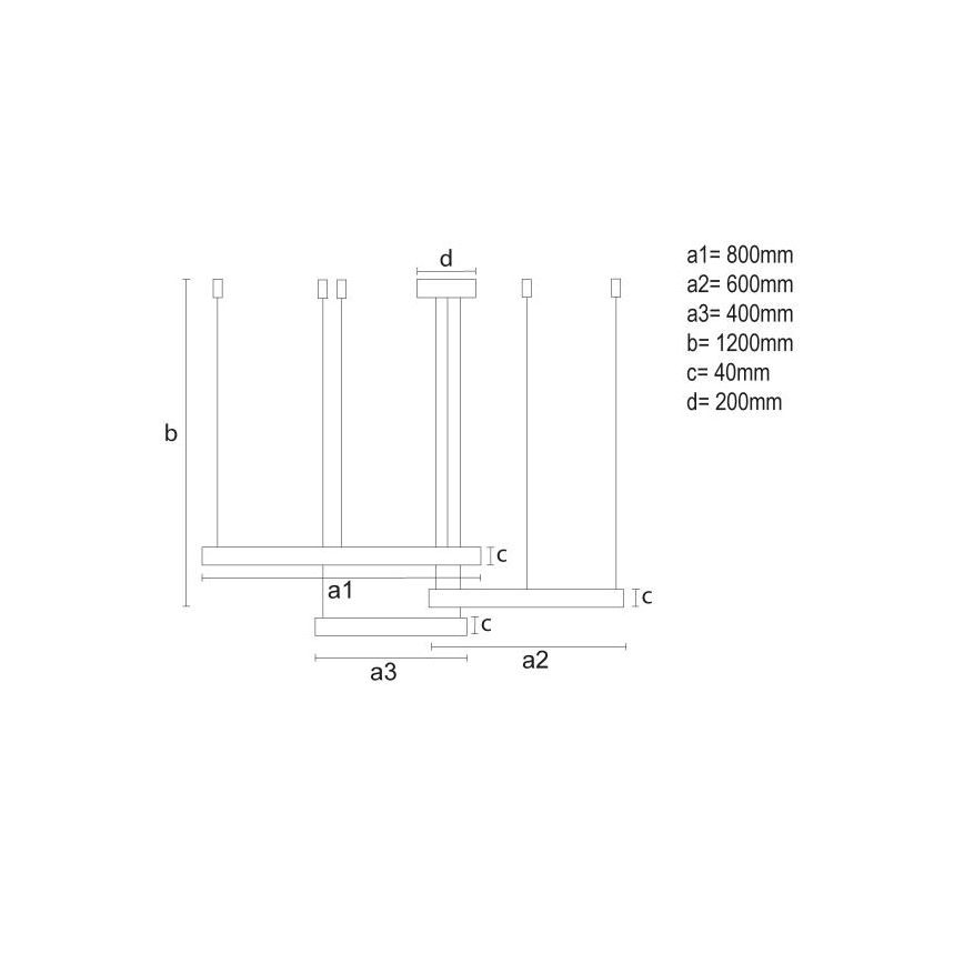 LED Żyrandol ściemnialny na lince LED/125W/230V 3000-6500K + zdalne sterowanie
