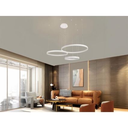 LED Żyrandol ściemnialny na lince LED/125W/230V 3000-6500K śr. 80 cm + zdalne sterowanie