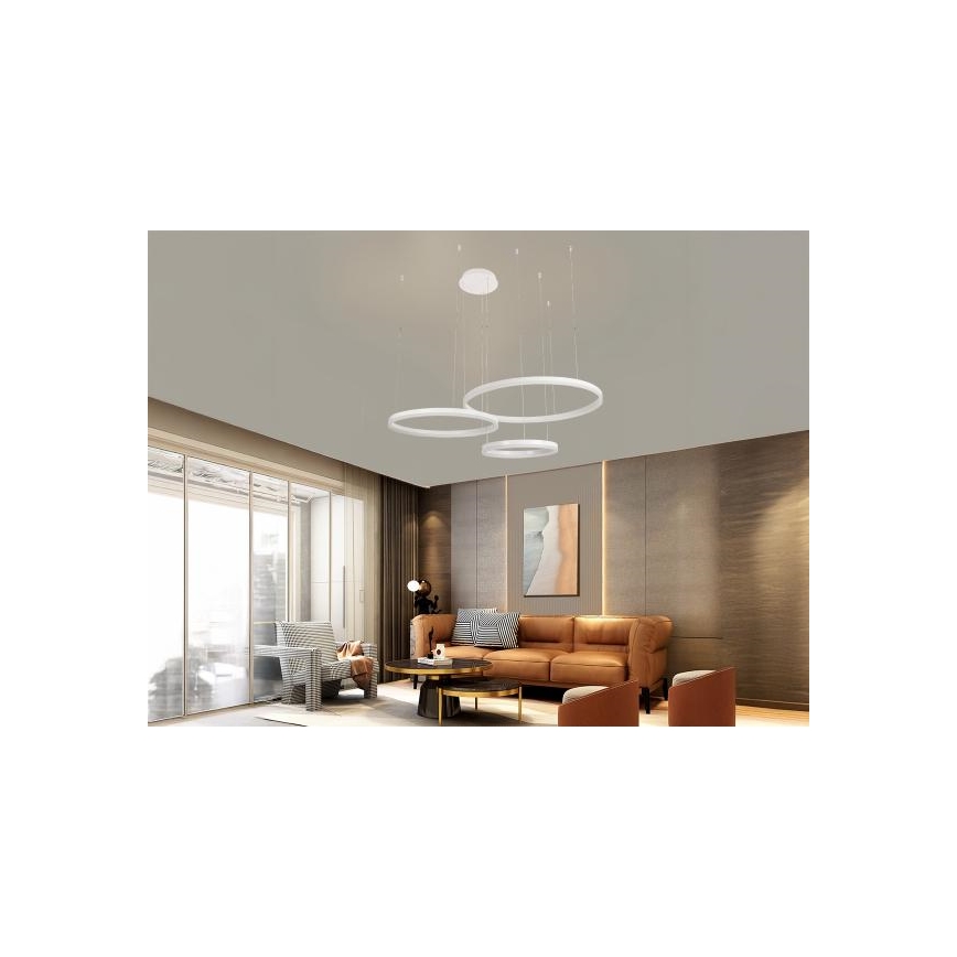 LED Żyrandol ściemnialny na lince LED/125W/230V 3000-6500K śr. 80 cm + zdalne sterowanie