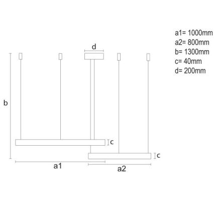 LED Żyrandol ściemnialny na lince LED/128W/230V 3000-6500K śr. 100 cm + zdalne sterowanie