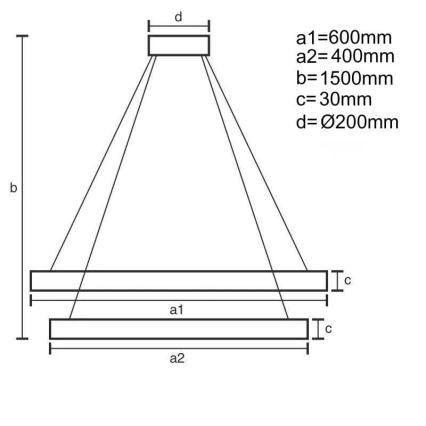 LED Żyrandol ściemnialny na lince LED/130W/230V 3000-6500K + pilot zdalnego sterowania