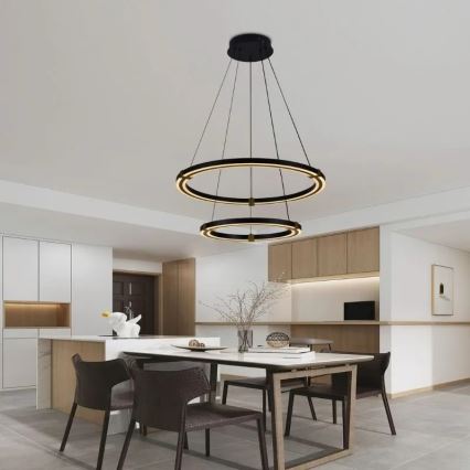 LED Żyrandol ściemnialny na lince LED/130W/230V 3000-6500K śr. 60 cm + zdalne sterowanie