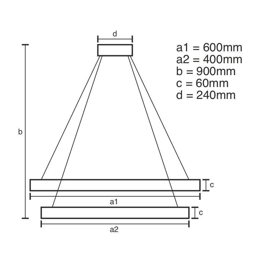 LED Żyrandol ściemnialny na lince LED/135W/230V 3000-6500K + pilot zdalnego sterowania