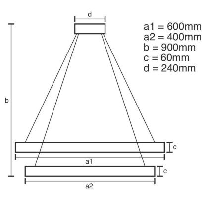 LED Żyrandol ściemnialny na lince LED/135W/230V 3000-6500K + pilot zdalnego sterowania