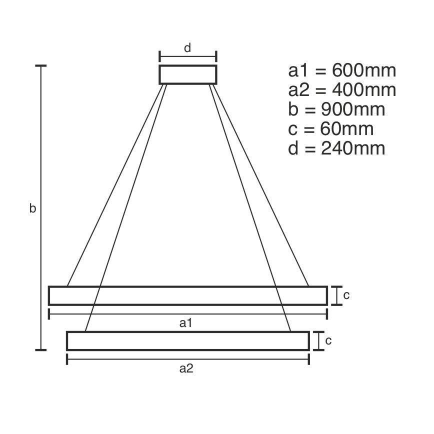 LED Żyrandol ściemnialny na lince LED/135W/230V 3000-6500K + pilot zdalnego sterowania