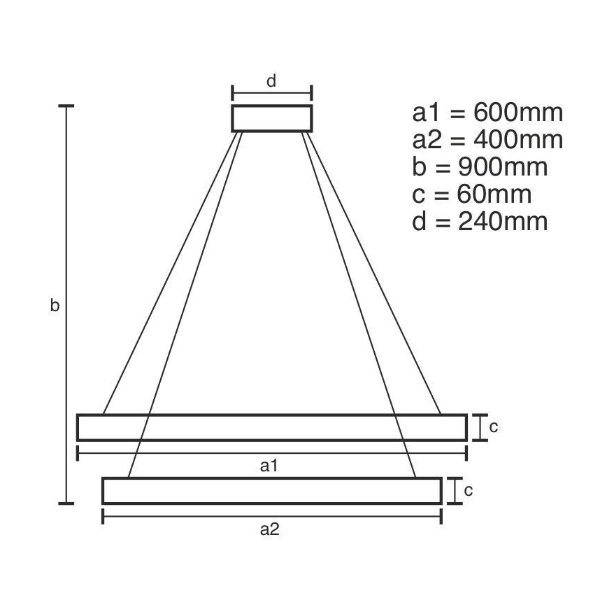 LED Żyrandol ściemnialny na lince LED/135W/230V 3000-6500K śr. 60 cm + zdalne sterowanie