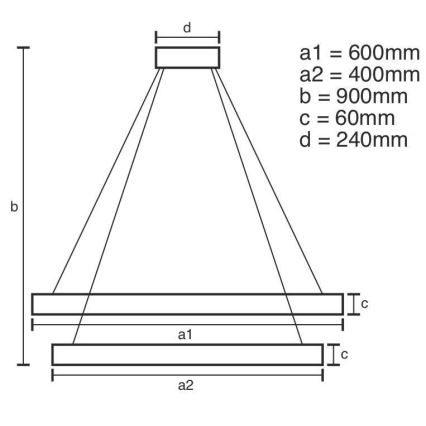 LED Żyrandol ściemnialny na lince LED/135W/230V 3000-6500K śr. 60 cm + zdalne sterowanie